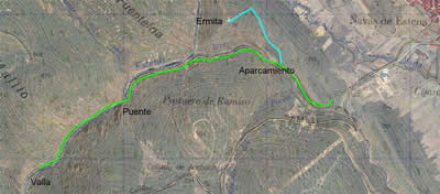 Mapa itinerario de la ruta El Boquerón de Estena